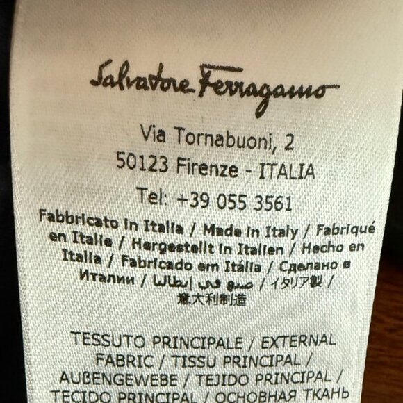 Ferragamo Mens Virgin Wool Bomber Jacket, SZ L, Navy, Zipper w/Leather, RT $1800 - Picture 9 of 14